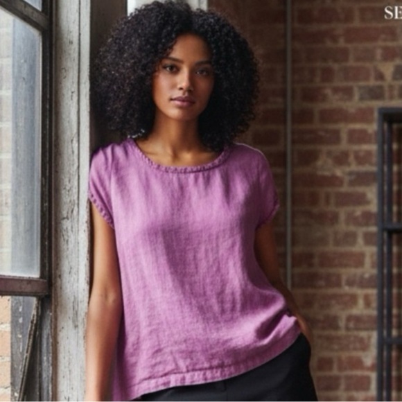 C&C California Tops - C&C California Lavender Linen Blouse